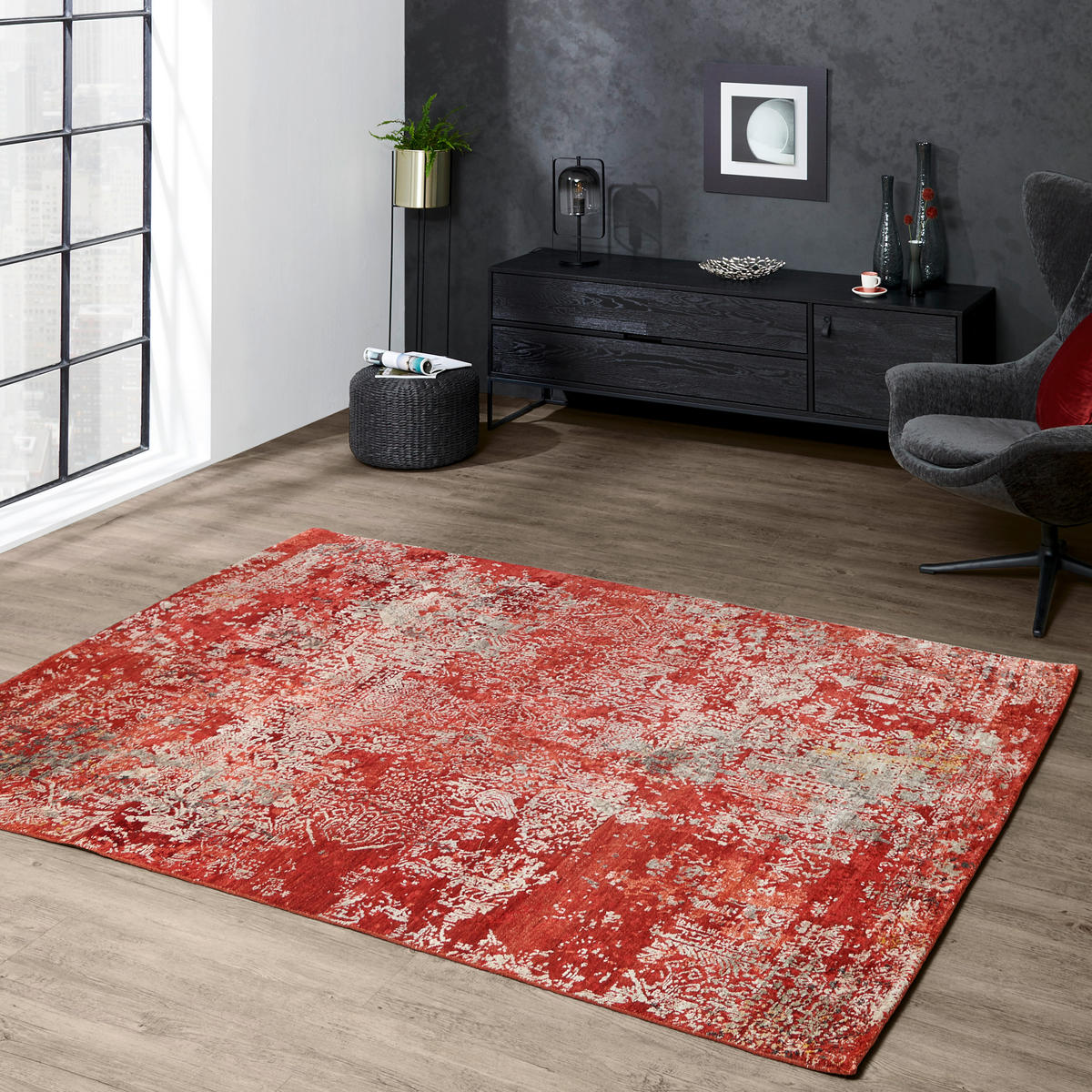 ORIENTÁLNÍ KOBEREC, 200/300 cm červená - červená, Design, textil (200/300cm) - Cazaris
