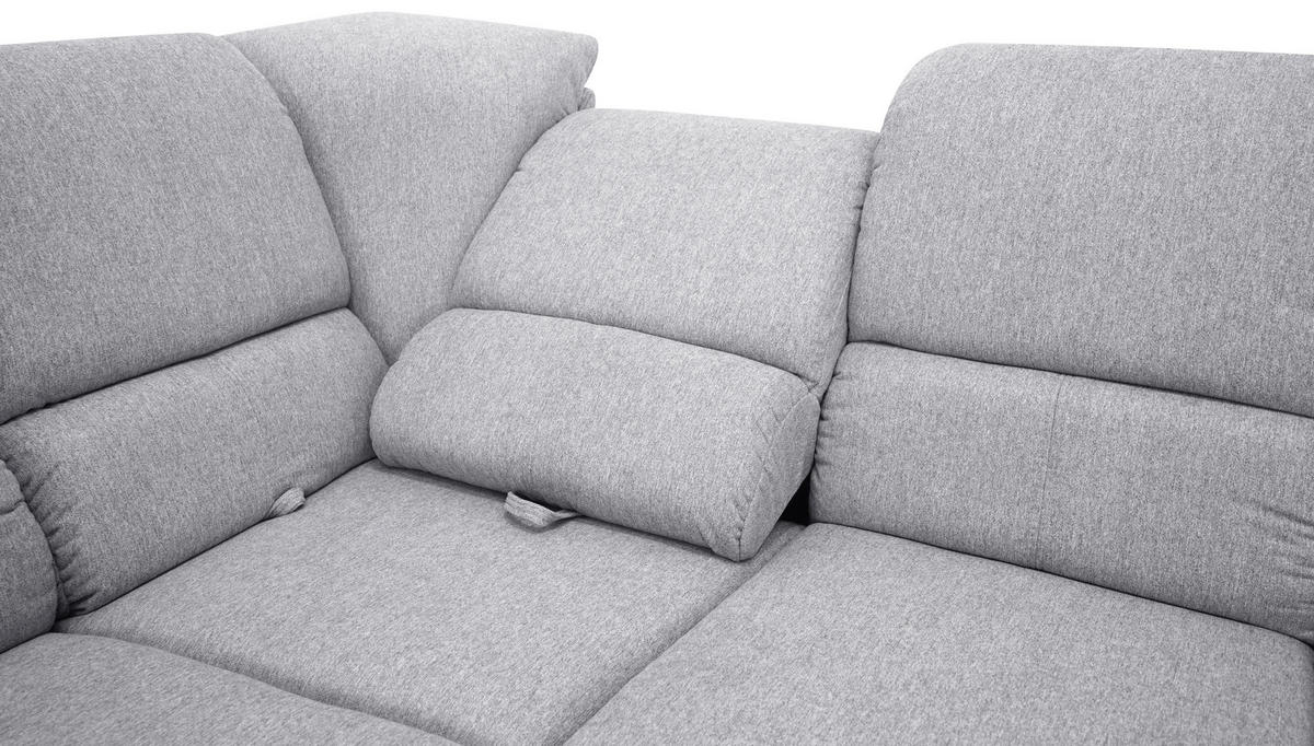 ECKSOFA in Webstoff Blaugrau  - Silberfarben/Blaugrau, Design, Holz/Kunststoff (219/270cm) - Livetastic