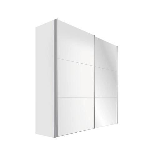 SCHWEBETÜRENSCHRANK 2-türig Weiß - Alufarben/Weiß, KONVENTIONELL, Glas/Holzwerkstoff (200/216/68cm) - Hom`in