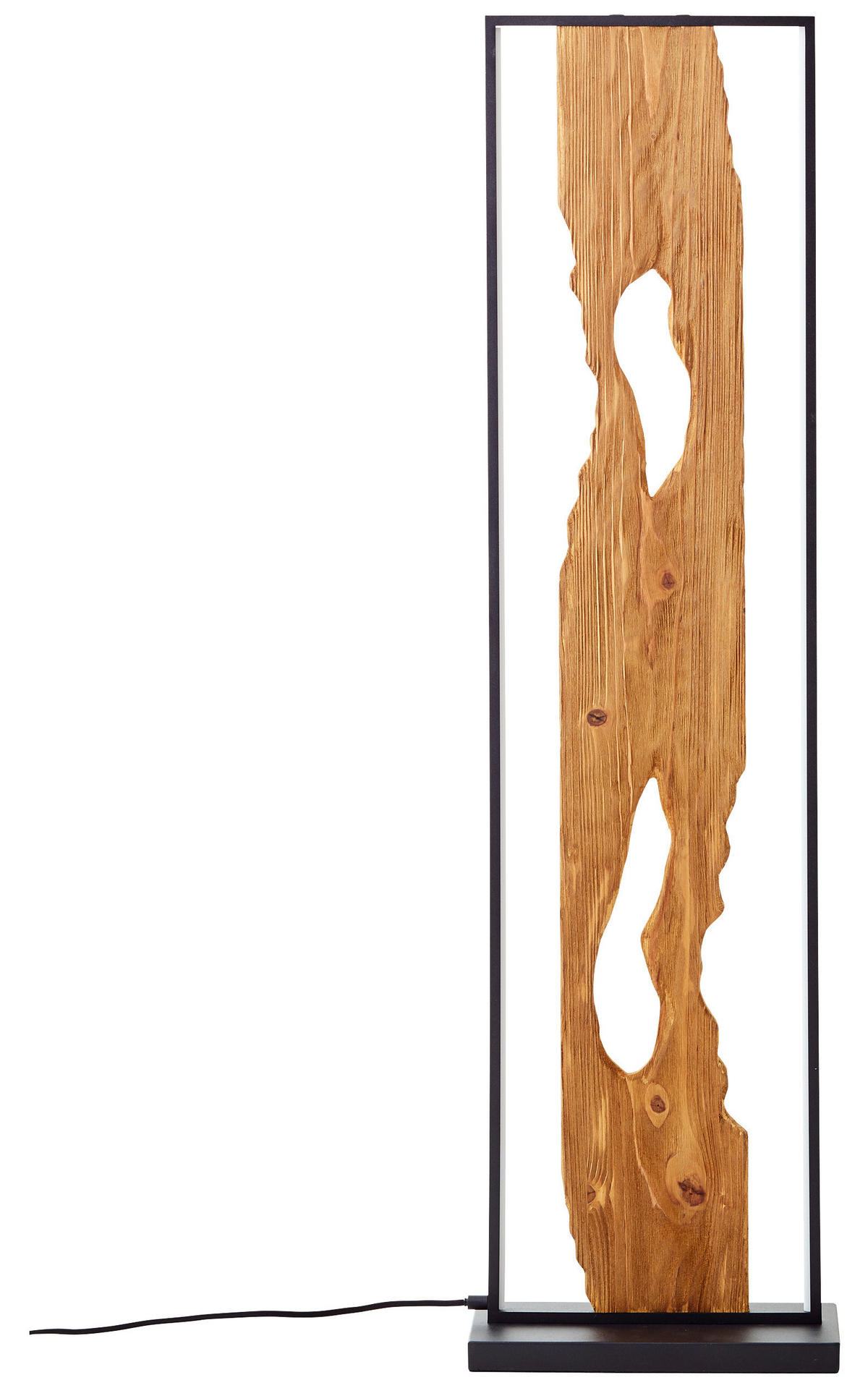 LED-STEHLEUCHTE - Schwarz/Braun, Design, Holz/Metall (33/18/120cm) - Brilliant