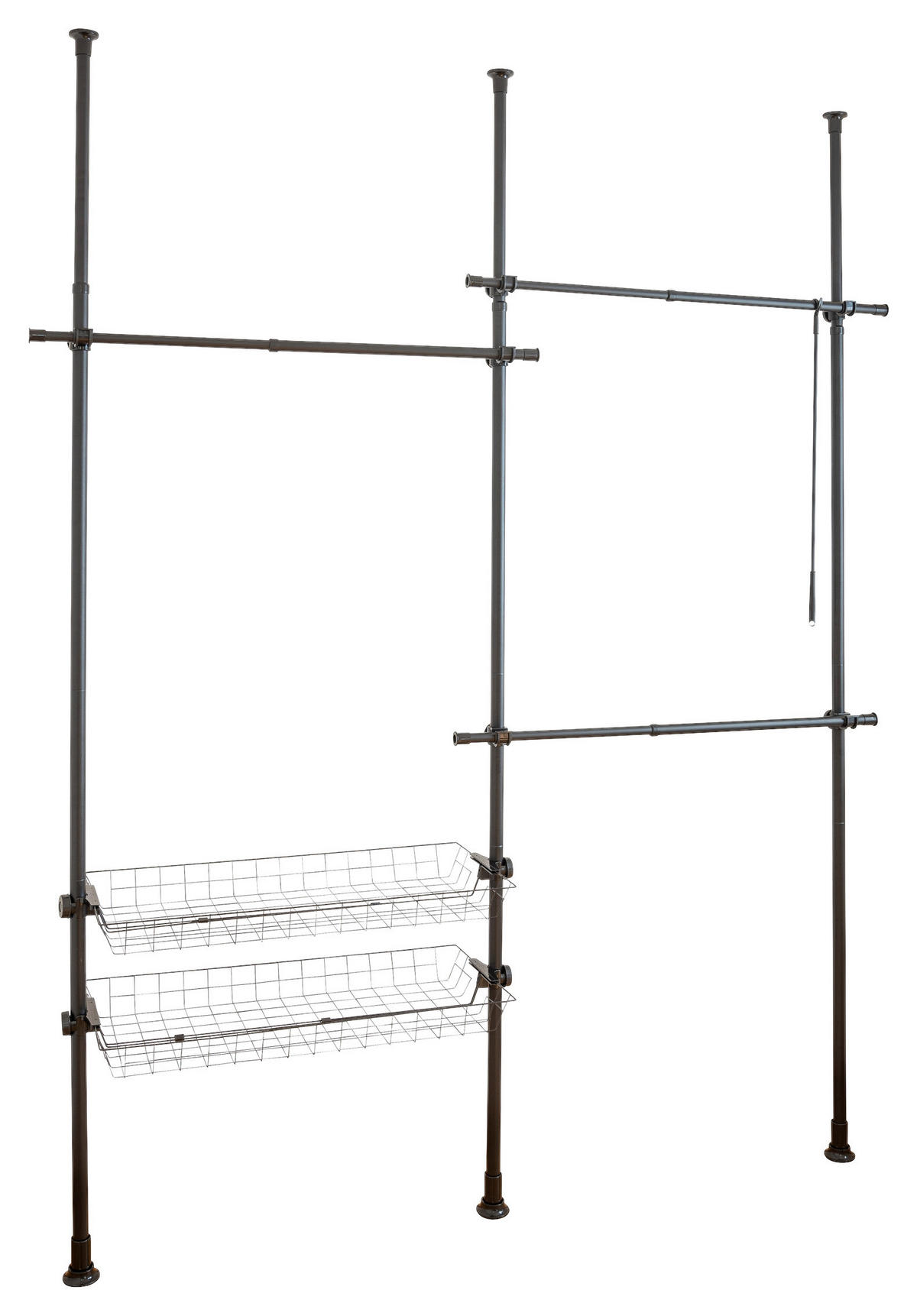 INNENEINTEILUNG 164/165/38 cm Wenko HERKULES DUO Schwarz  - Schwarz, MODERN, Kunststoff/Metall (164/165/38cm) - Wenko