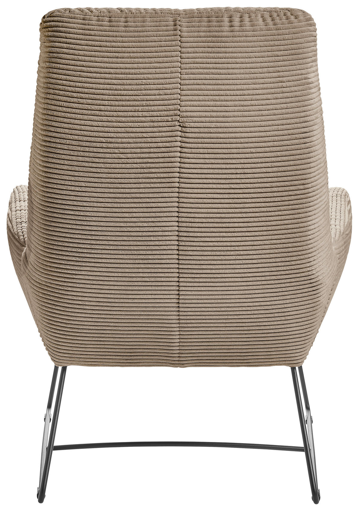 SESSEL in Cord Taupe  - Taupe/Schwarz, Design, Textil/Metall (82/102/81cm) - Hom`in