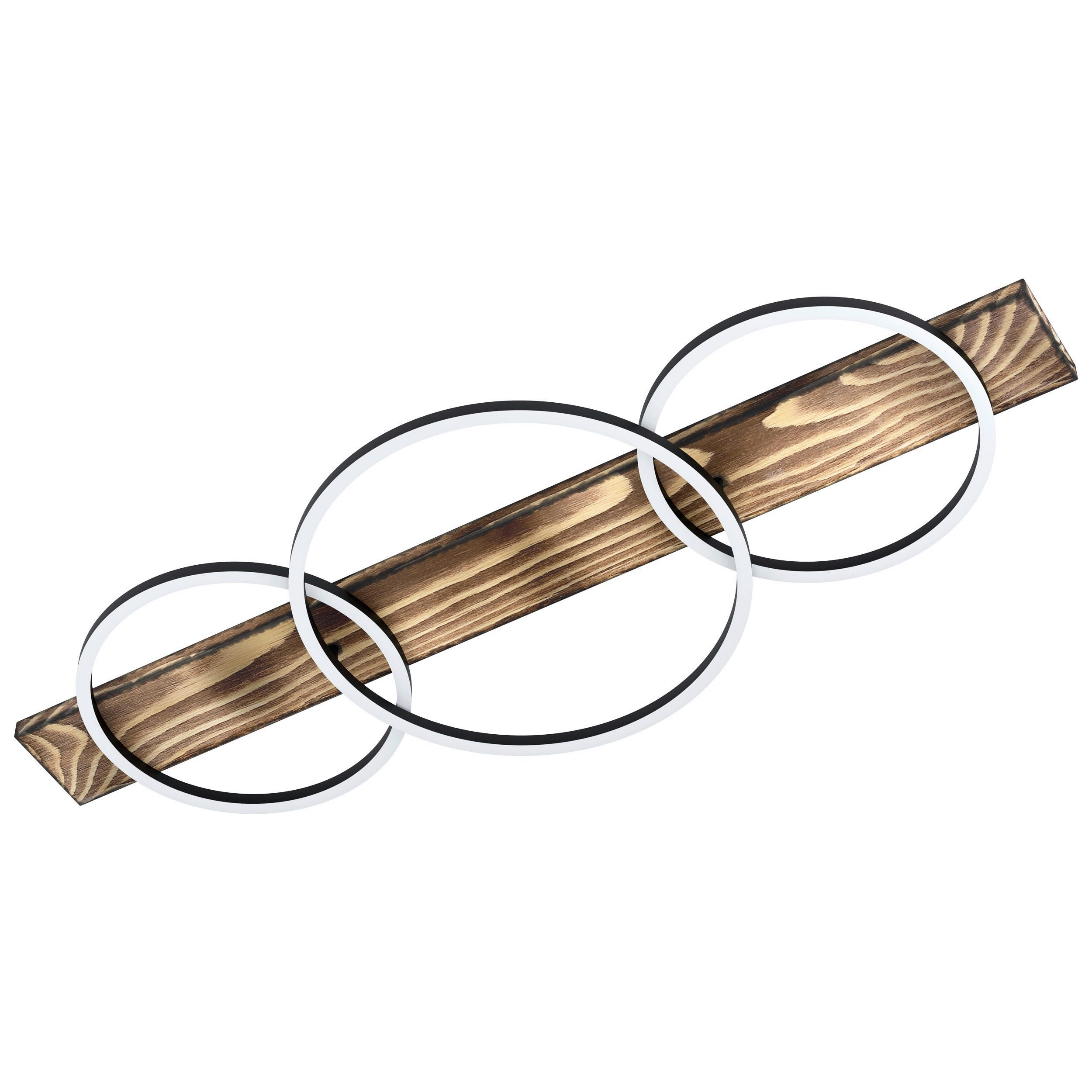 LED-DECKENLEUCHTE Boyal 101/40/9,5 cm   - Schwarz/Braun, Natur, Holz/Kunststoff (101/40/9,5cm) - Eglo