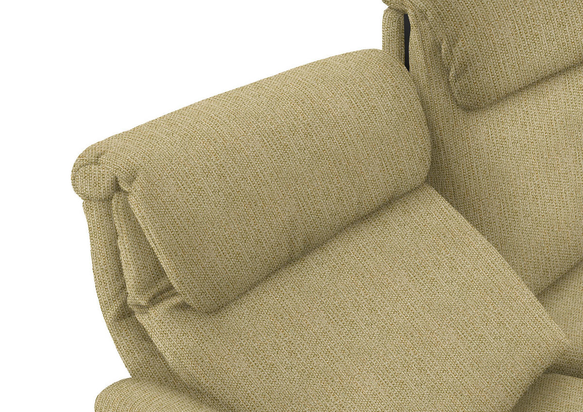 TRAPEZSOFA in Flachgewebe Gelb, Hellgrün  - Gelb/Schwarz, Konventionell, Textil/Metall (219/107/97cm) - Pure Home Comfort