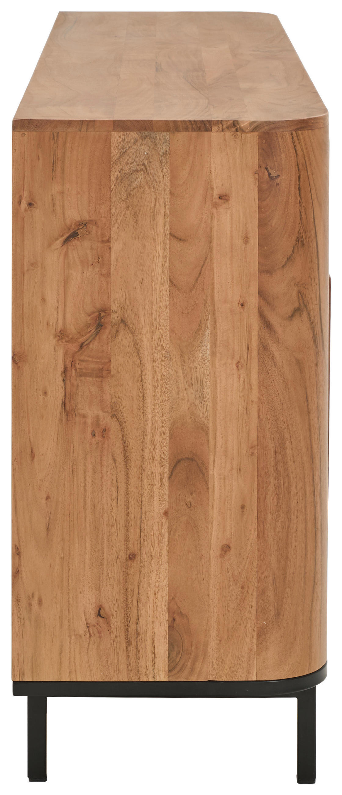 SIDEBOARD Nara  in 180/90/42 cm  - Schwarz/Naturfarben, KONVENTIONELL, Holz/Metall (180/90/42cm) - Livetastic