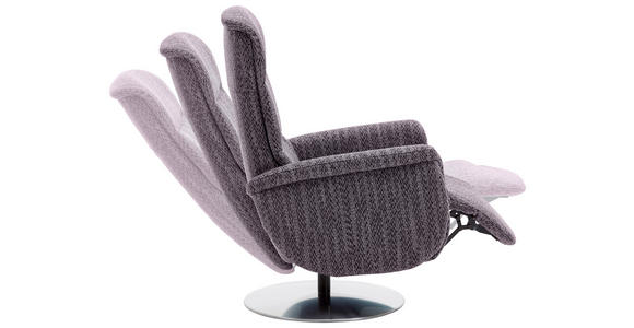 RELAXSESSEL Flachgewebe Relaxfunktion, Kopfteilverstellung, Fußteilverstellung, Rücken echt - Edelstahlfarben/Lila, Design, Textil/Metall (71/112/83cm) - Dieter Knoll