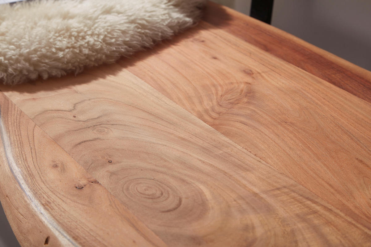 SITZBANK in Holz Akaziefarben  - Schwarz/Akaziefarben, Design, Holz/Metall (180/86/60cm) - MID.YOU