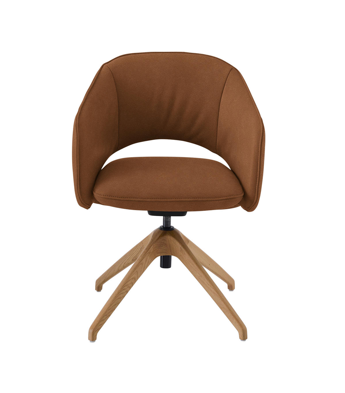 ARMLEHNSTUHL  in Echtleder naturbelassen  - Wildeiche/Rostfarben, Design, Leder/Holz (63/74-90/57-73cm) - Koinor