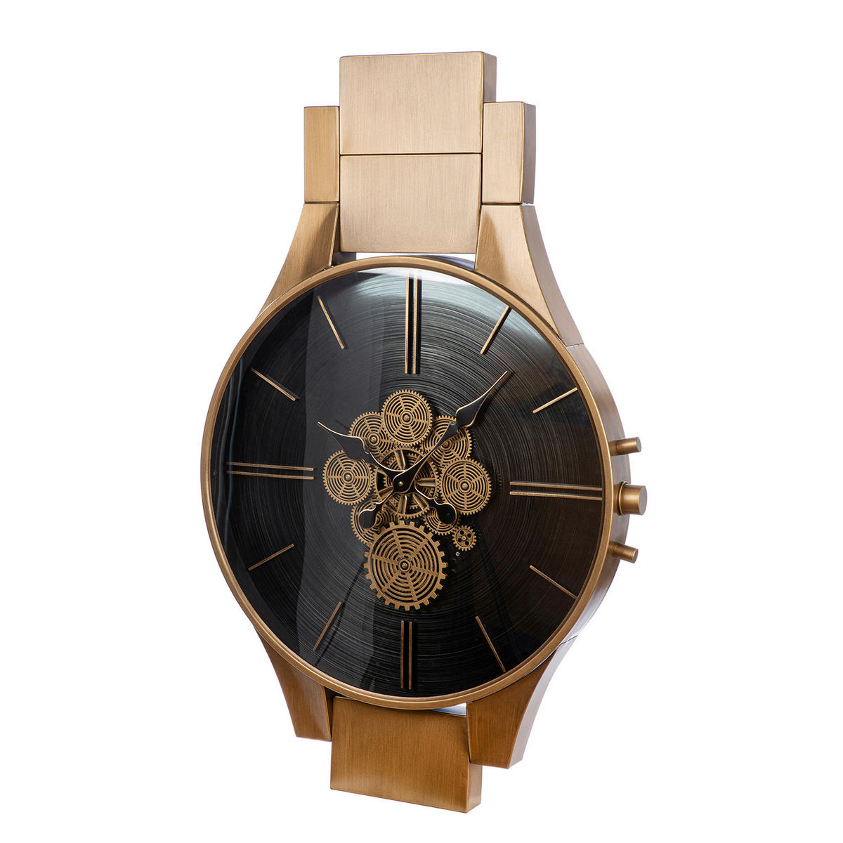 WANDUHR TIMING Schwarz, Kupferfarben 62,5/99,5/8,5 cm  - Schwarz/Kupferfarben, Basics, Glas/Metall (62,5/99,5/8,5cm)