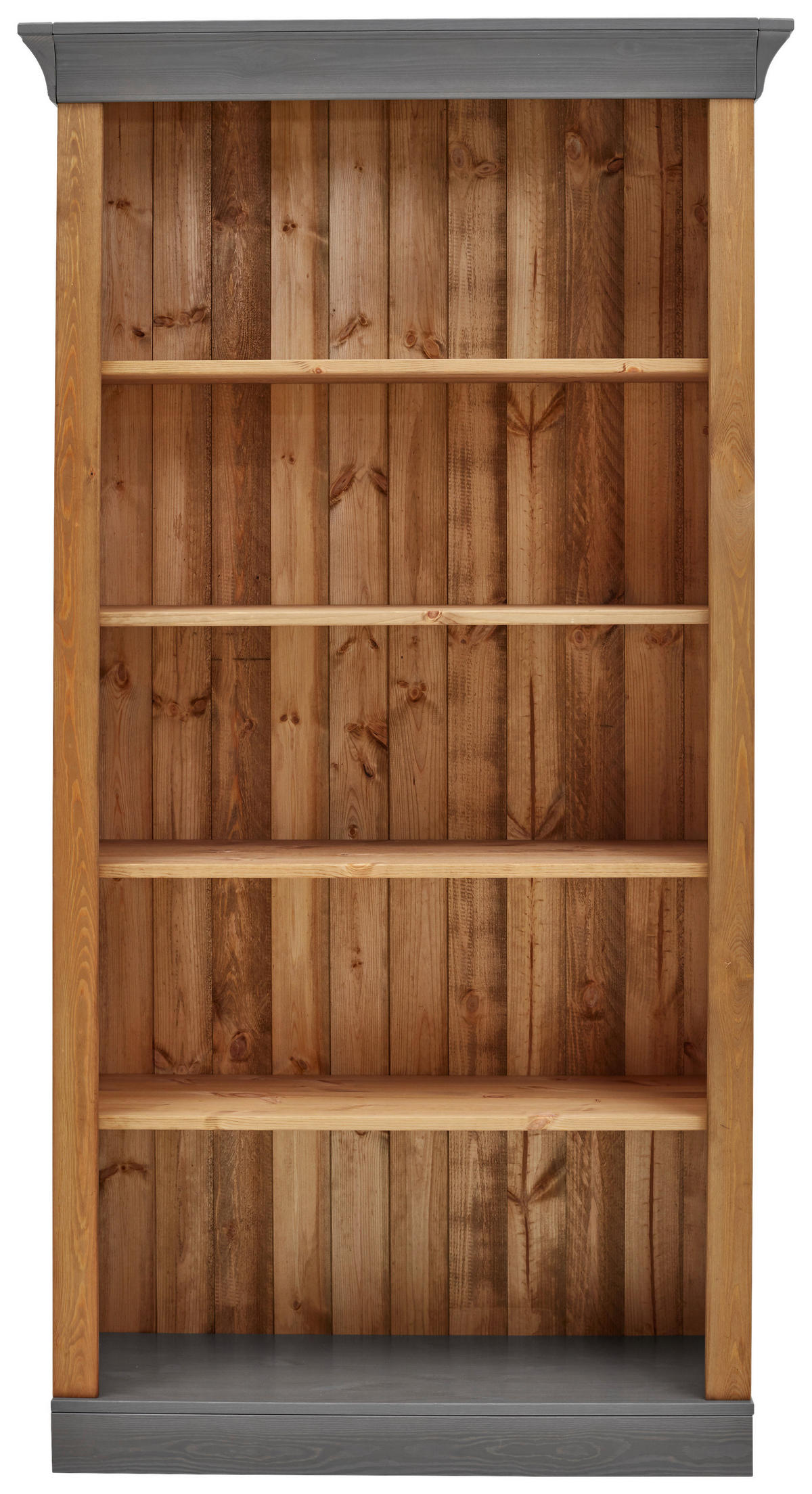 REGAL Kiefer massiv Laugenfarbig, Grau  - Laugenfarbig/Grau, ROMANTIK / LANDHAUS, Holz (108/202/38cm) - Boxxx