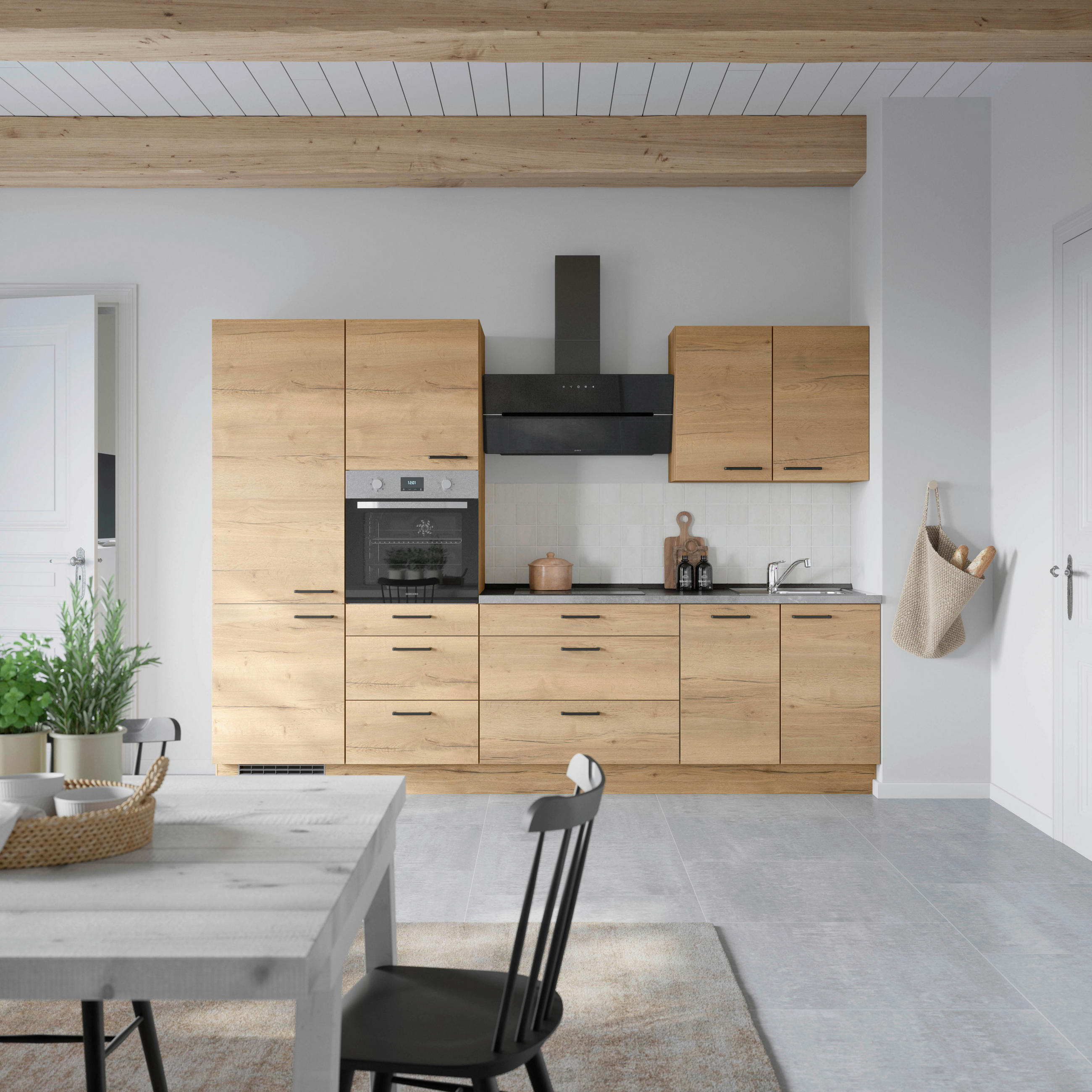 Nobilia Küchenleerblock Structura Eiche, Schiefer 300 cm