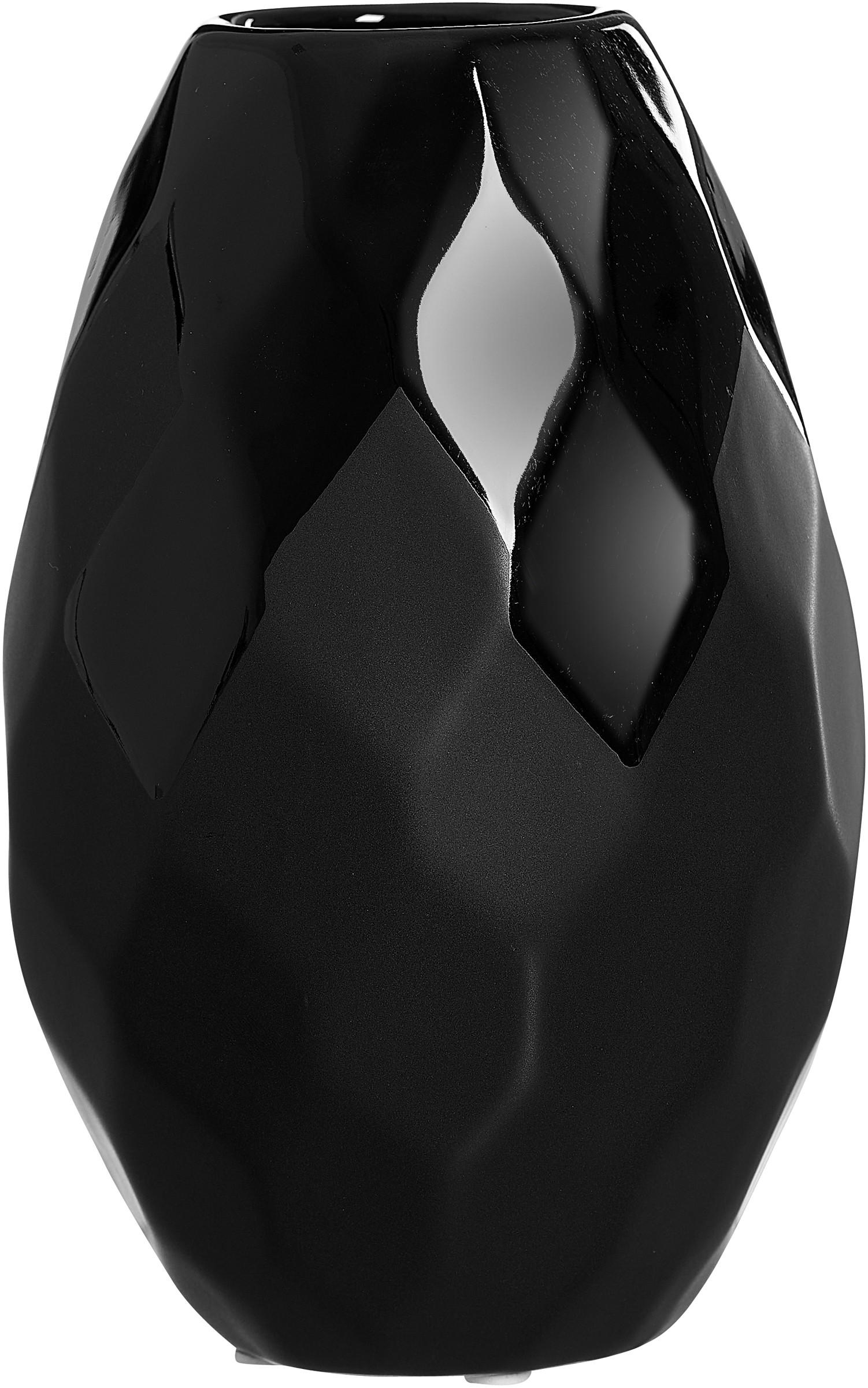 VASE Onyx 21 cm  - Schwarz, KONVENTIONELL, Keramik (13/13/21cm) - Ritzenhoff Breker