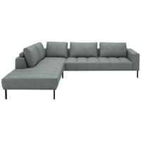 ECKSOFA Flachgewebe Grau  - Schwarz/Grau, Design, Textil/Metall (270/308cm) - Pure Home Lifestyle