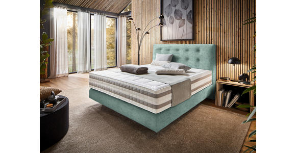 BOXSPRINGBETT 160/200 cm  in Türkis  - Türkis, KONVENTIONELL, Holz/Textil (160/200cm) - Dieter Knoll