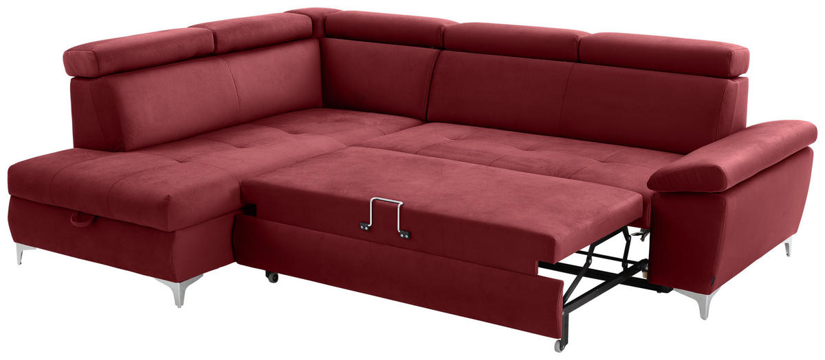 KUTNA GARNITURA tekstil  bordo   - bordo/boje kroma, Konvencionalno, tekstil/metal (206/271cm) - Carryhome