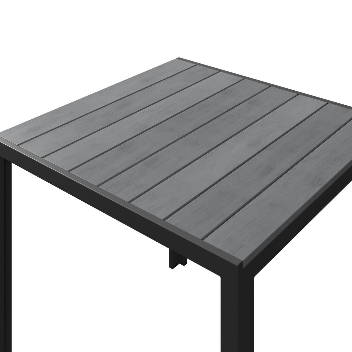 GARTENTISCH 80/80/74 cm Metall, Kunststoff quadratisch  - Dunkelgrau/Grau, MODERN, Kunststoff/Metall (80/80/74cm) - Ambia Garden