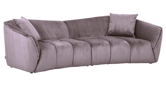 BIGSOFA Plüsch Grau  - Schwarz/Grau, KONVENTIONELL, Kunststoff/Textil (250/75/107cm) - Carryhome