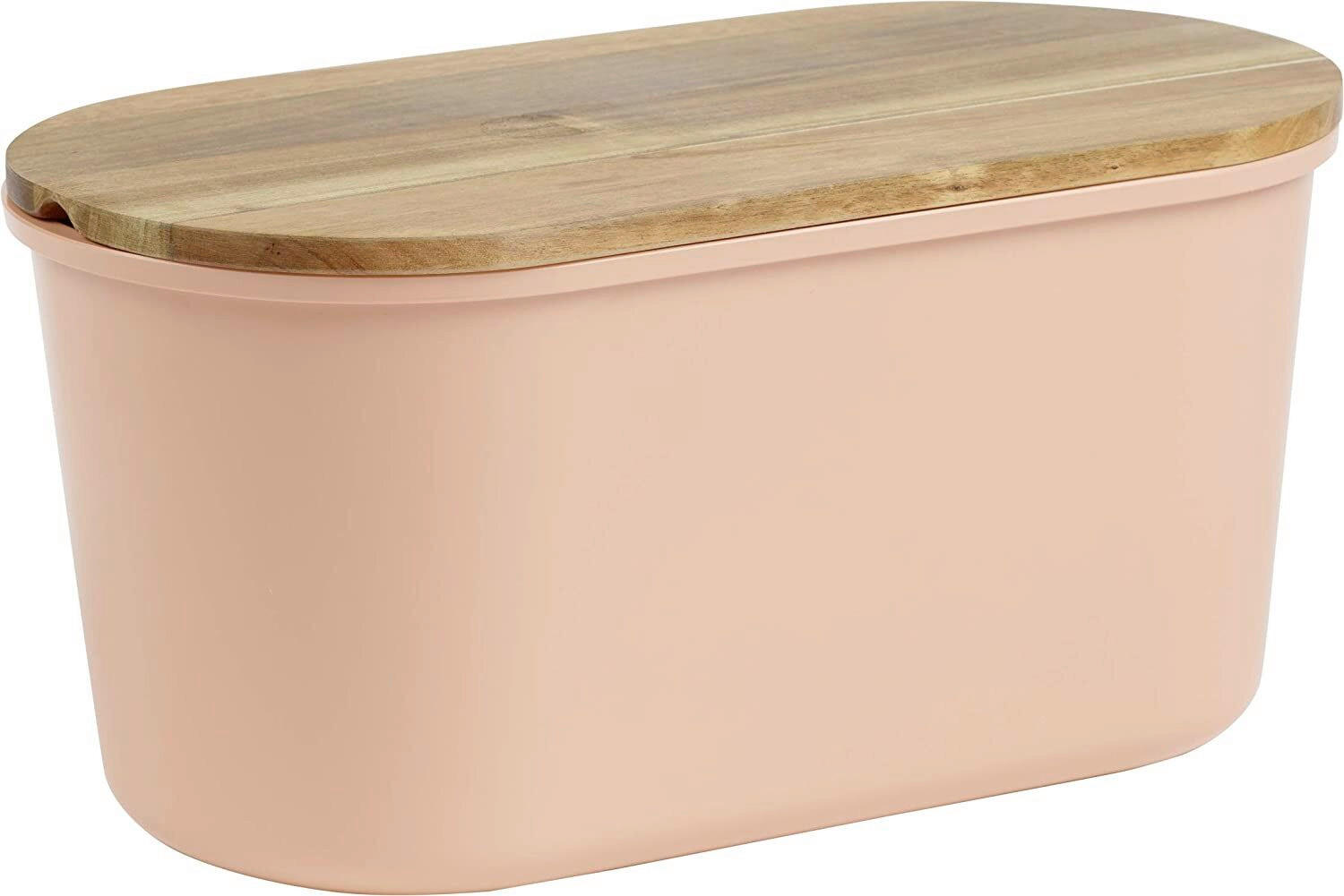 BOX NA CHLIEB,  - koralová/farba akácie, Basics, drevo/plast (37/21,5/17,20cm) - Echtwerk