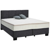 BOXSPRINGBETT 160/200 cm  in Anthrazit  - Anthrazit/Schwarz, Design, Kunststoff/Textil (160/200cm) - Hom`in