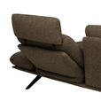 ECKSOFA  in Flachgewebe Dunkelbraun Rücken echt, Armteilverstellung, Relaxfunktion  234/155 cm  - Dunkelbraun/Schwarz, Design, Textil/Metall (234/155cm) - Dieter Knoll