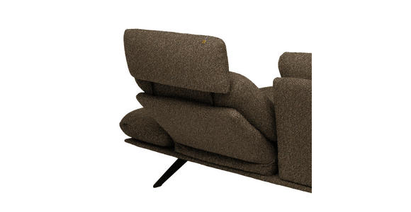 ECKSOFA  in Flachgewebe Dunkelbraun Rücken echt, Armteilverstellung, Relaxfunktion  234/155 cm  - Dunkelbraun/Schwarz, Design, Textil/Metall (234/155cm) - Dieter Knoll