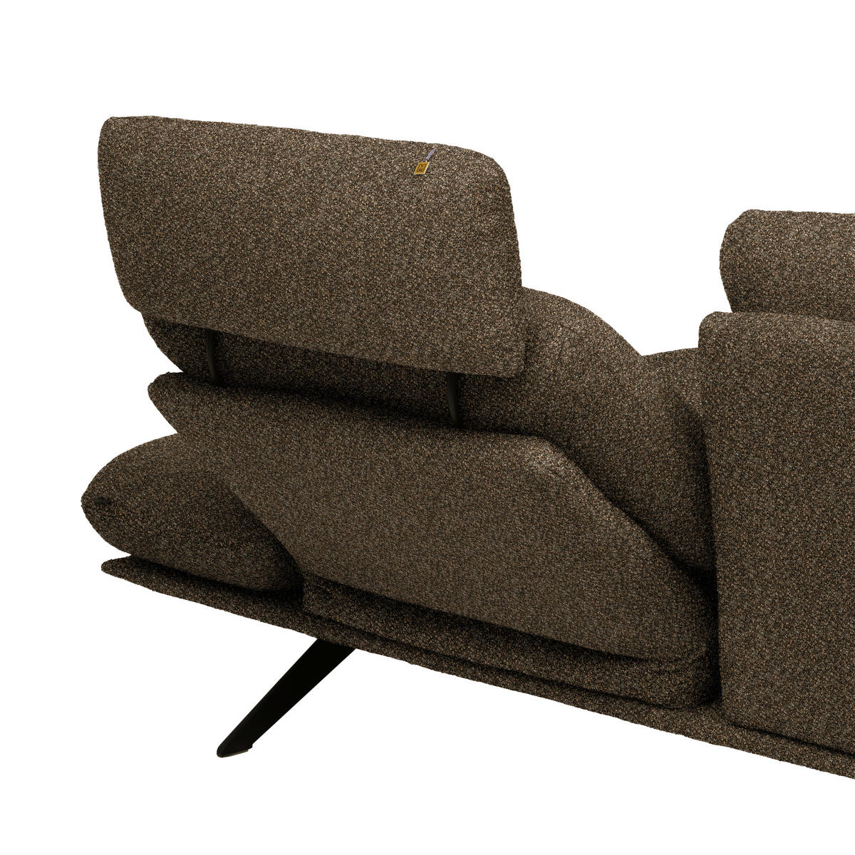 ECKSOFA Flachgewebe Dunkelbraun  - Dunkelbraun/Schwarz, Design, Textil/Metall (234/155cm) - Dieter Knoll