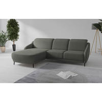 ECKSOFA BLUES V Schlammfarben Mikrofaser  - Schlammfarben/Schwarz, MODERN, Textil/Metall (191/271cm) - Sit & More