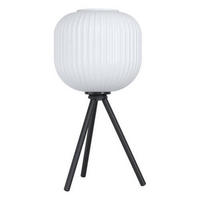 STOLNÍ LAMPA, E27, 40/20 cm  - bílá/černá, Design, kov/sklo (40/20cm) - Eglo