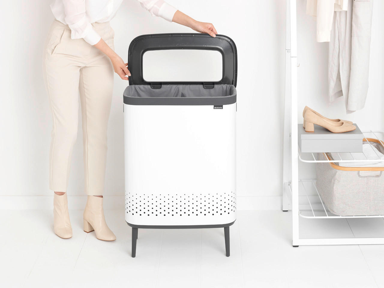 KANTA ZA VEŠ     54/79/32 cm     - bela, Osnovno, metal/plastika (54/79/32cm) - Brabantia