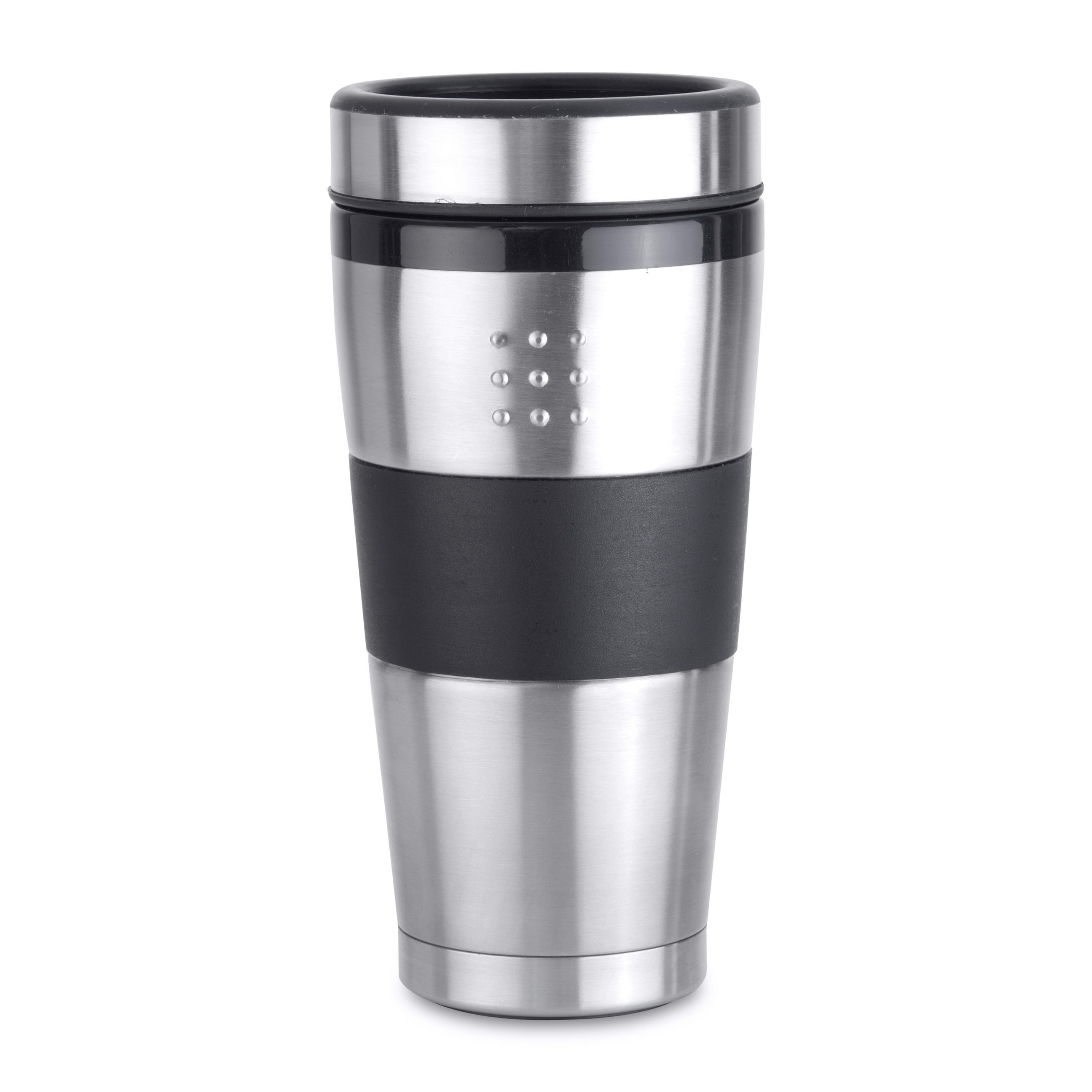 LONČEK ZA NA POT    0,5 l       - srebrne barve/črna, Basics, kovina/umetna masa (8,5/18cm) - BergHOFF