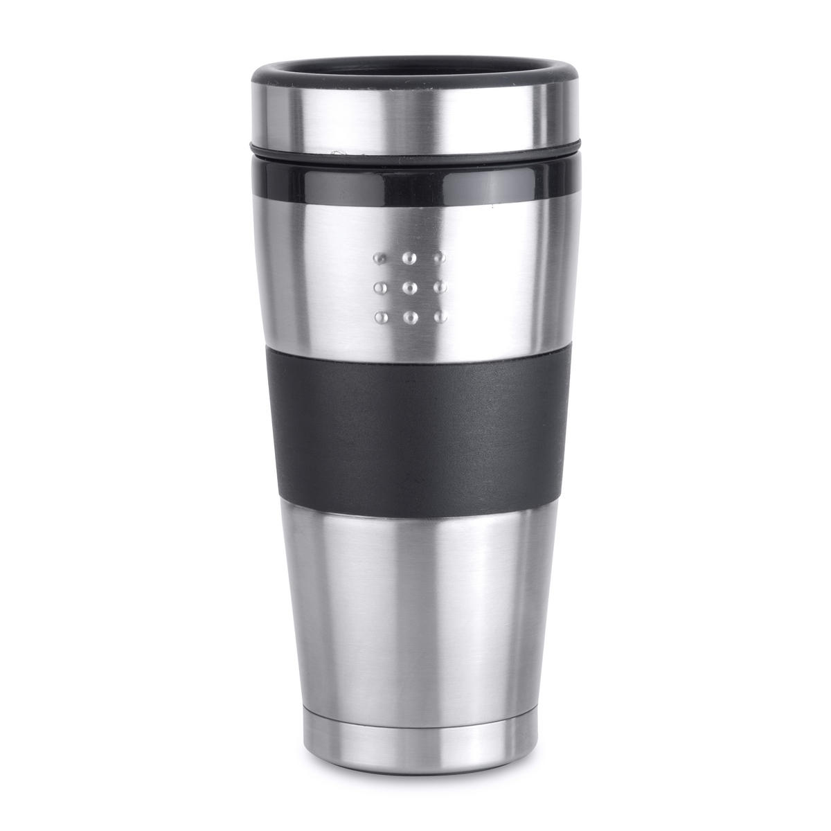 LONČEK ZA NA POT    0,5 l       - srebrne barve/črna, Basics, kovina/umetna masa (8,5/18cm) - BergHOFF