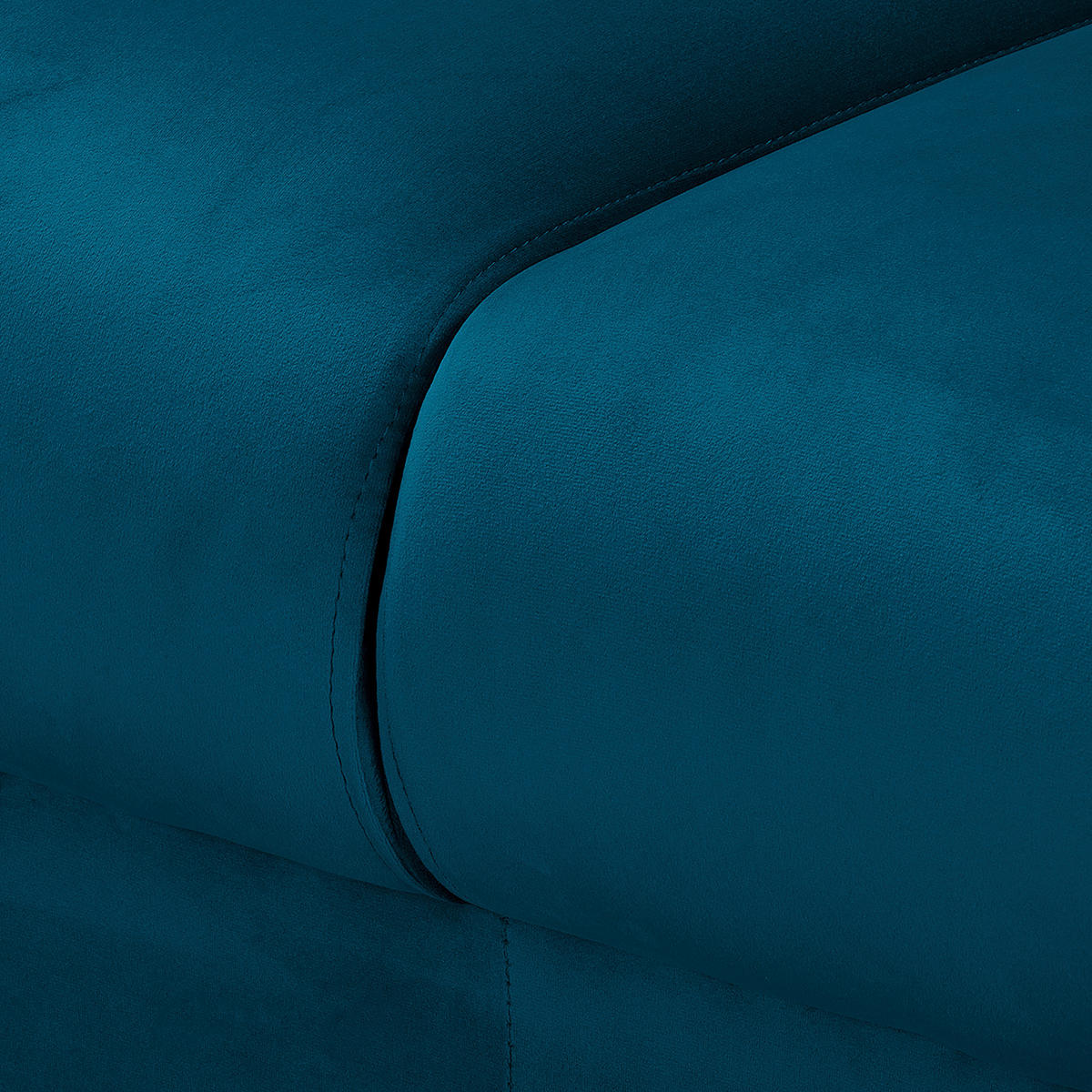 3-SITZER-SOFA Mikrofaser Blau  - Wengefarben/Blau, Design, Holz/Textil (193/86/87cm) - Livetastic