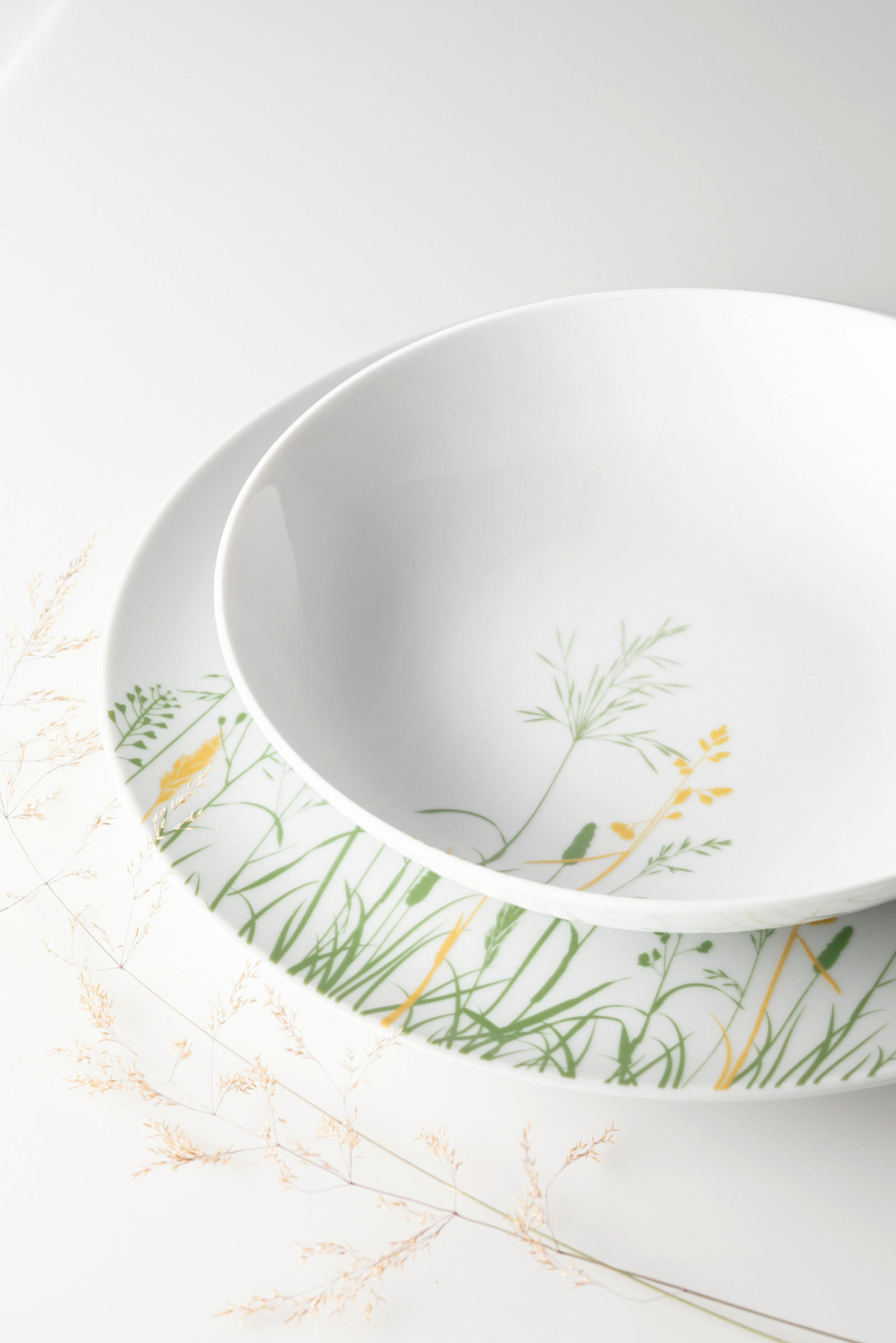 TANJUR DUBOKI  21 cm        LIBERTY MEADOW GRASSES  - bijela/zelena, Basics, keramika (21cm) - Seltmann Weiden