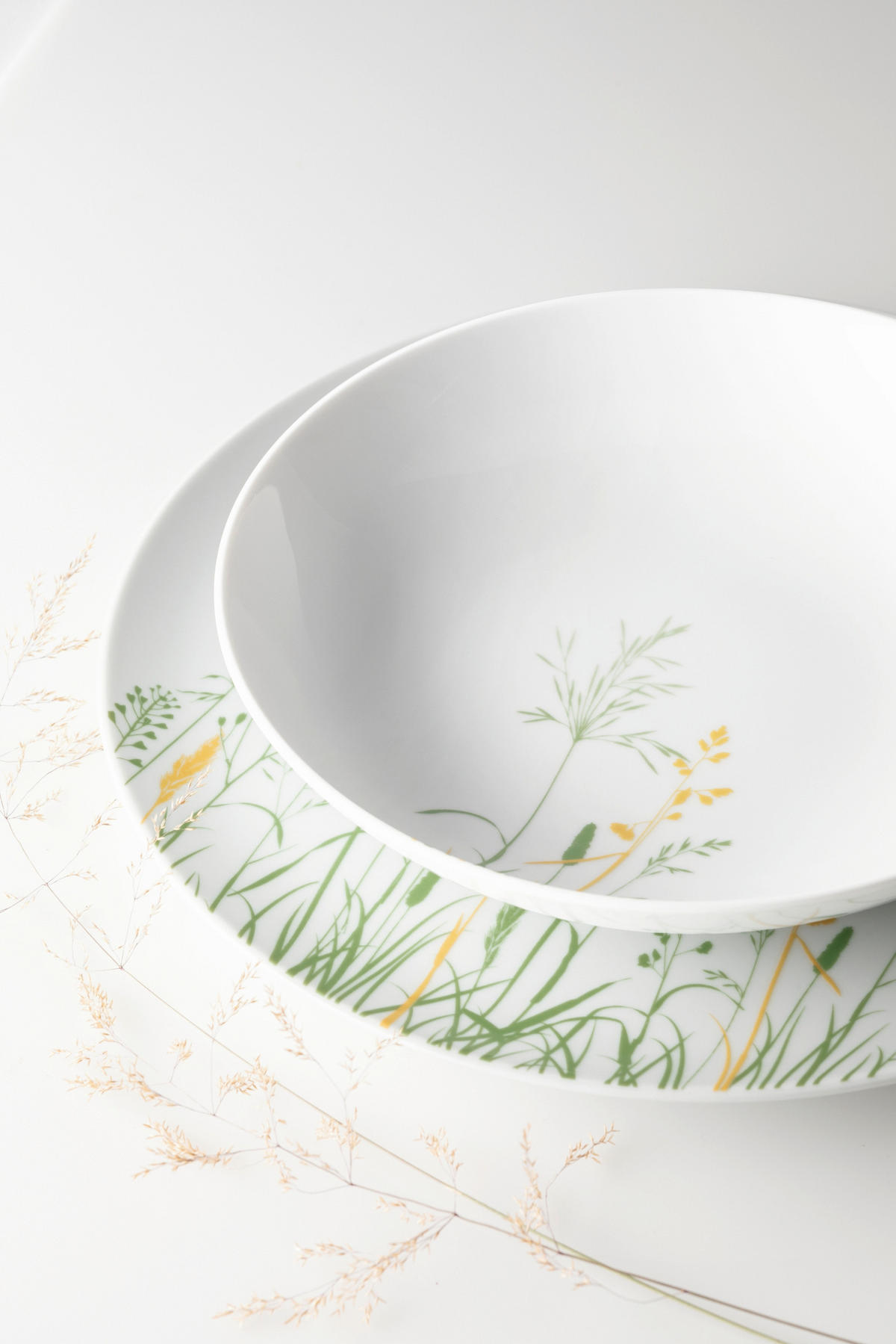 TANJUR DUBOKI  21 cm        LIBERTY MEADOW GRASSES  - bijela/zelena, Basics, keramika (21cm) - Seltmann Weiden