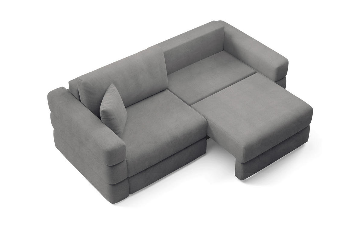 SCHLAFSOFA TERAZZO  mit Webstoff Dunkelgrau  - Dunkelgrau/Schwarz, Design, Kunststoff/Textil (254/93/167cm) - Livetastic