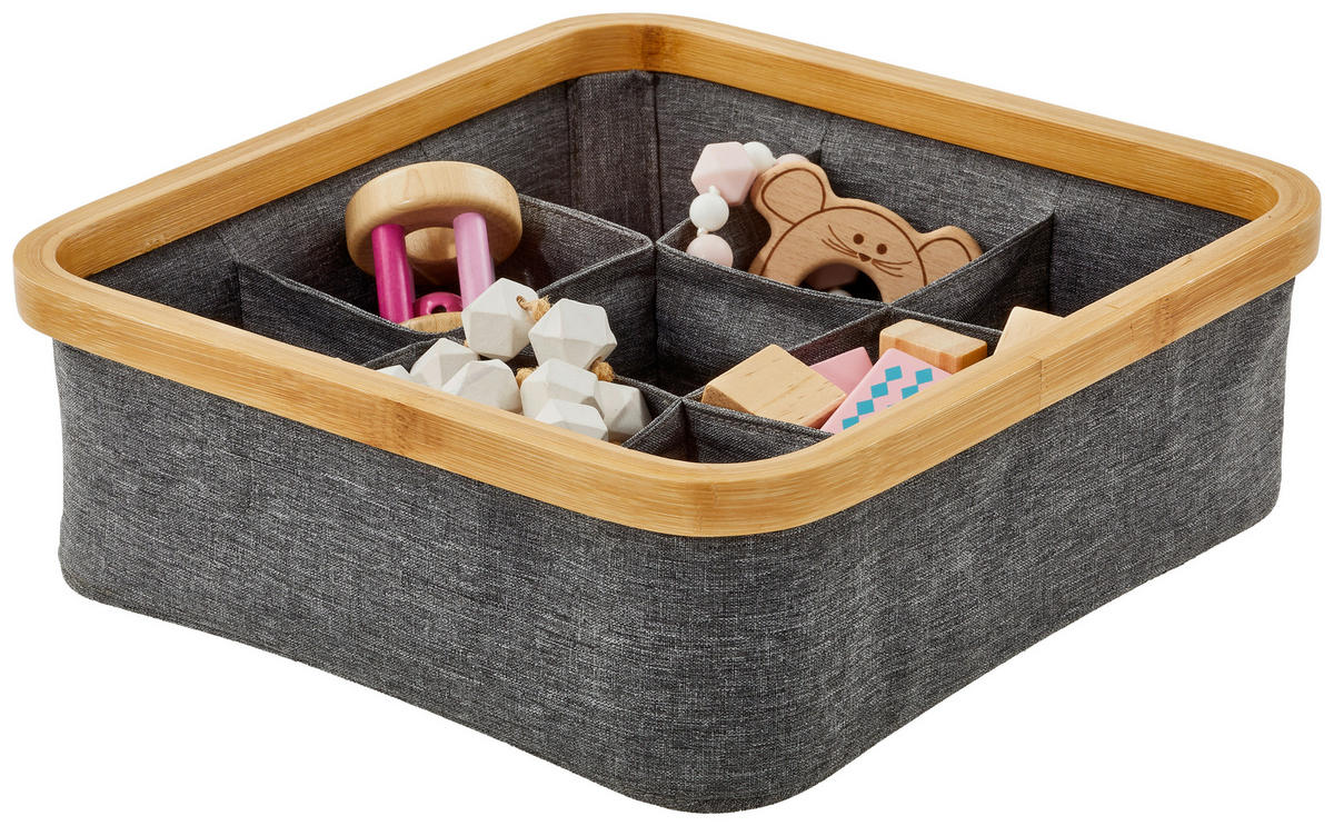 ORGANIZER  - Grau, Basics, Karton/Holz (30/30/9cm) - Jimmylee