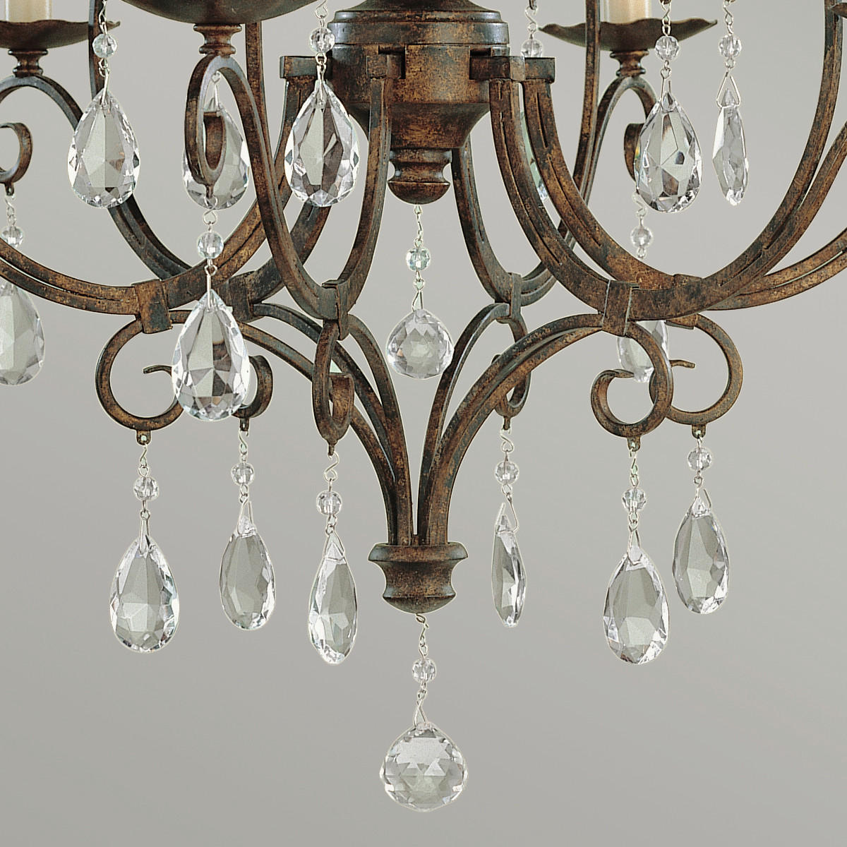 KRONLEUCHTER 63.8/68.3 cm    - Bronzefarben, Konventionell, Glas/Metall (63.8/68.3cm) - Elstead Lighting