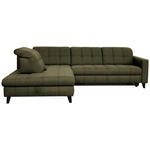ECKSOFA in Webstoff Olivgrün  216/297 cm  - Schwarz/Olivgrün, Design, Holz/Textil (216/297cm) - Xora