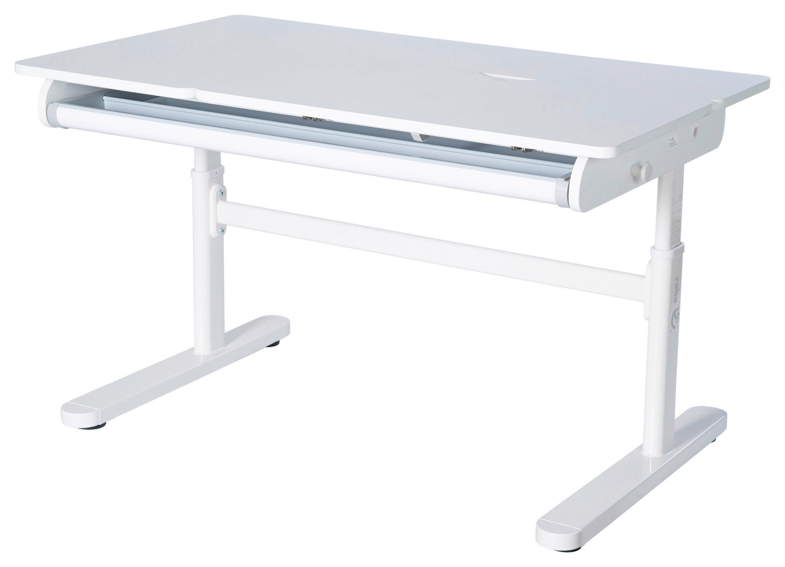 SCHREIBTISCH  Weiß höhenverstellbar  - Weiß, MODERN, Holzwerkstoff/Metall (109,5/62-78/60cm) - Roba