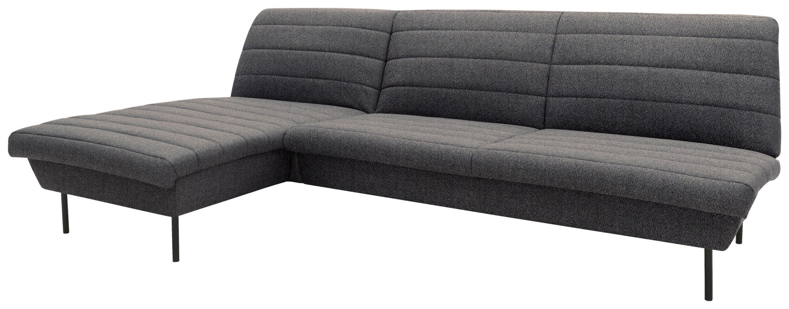 ECKSOFA Looks IX Graublau Webstoff - Graublau/Schwarz, Design, Textil/Metall (168/274cm) - LOOKS by W.Joop