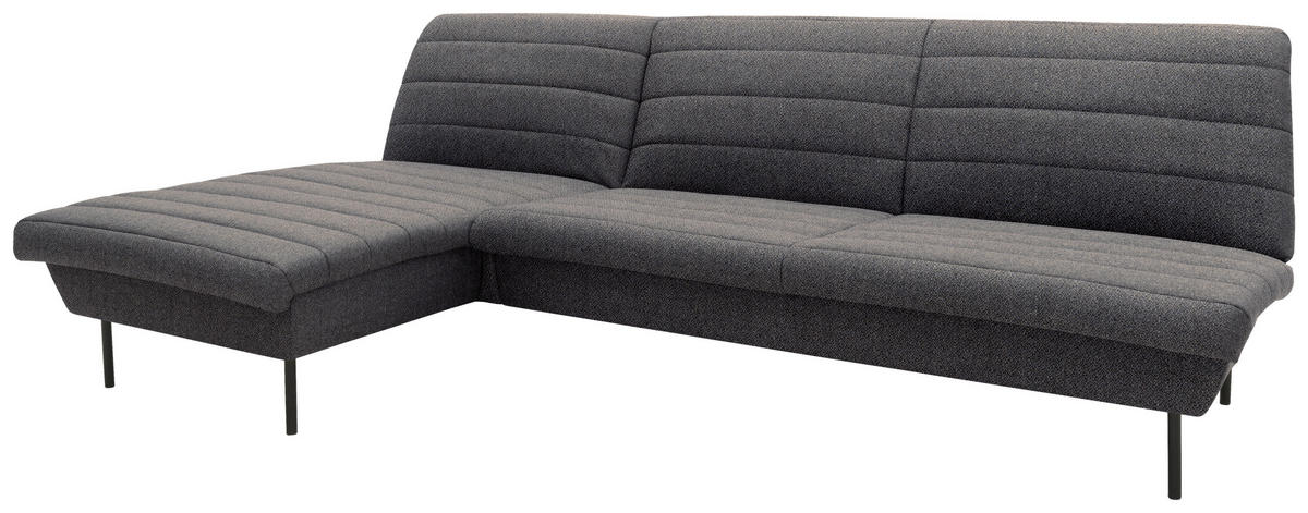 ECKSOFA in Webstoff Graublau  168/274 cm  - Graublau/Schwarz, Design, Textil/Metall (168/274cm) - LOOKS by W.Joop