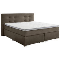 BOXSPRINGBETT 180/200 cm  in Grau  - Chromfarben/Grau, KONVENTIONELL, Kunststoff/Textil (180/200cm) - Carryhome