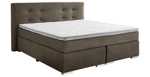 BOXSPRINGBETT 180/200 cm  in Grau  - Chromfarben/Grau, KONVENTIONELL, Kunststoff/Textil (180/200cm) - Carryhome