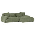 Freisteller von Carryhome ECKSOFA Olivgrün Flachgewebe.