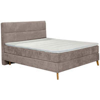 BOXSPRINGBETT 180/200 cm  in Taupe  - Taupe/Eichefarben, Konventionell, Holz/Textil (180/200cm) - Carryhome