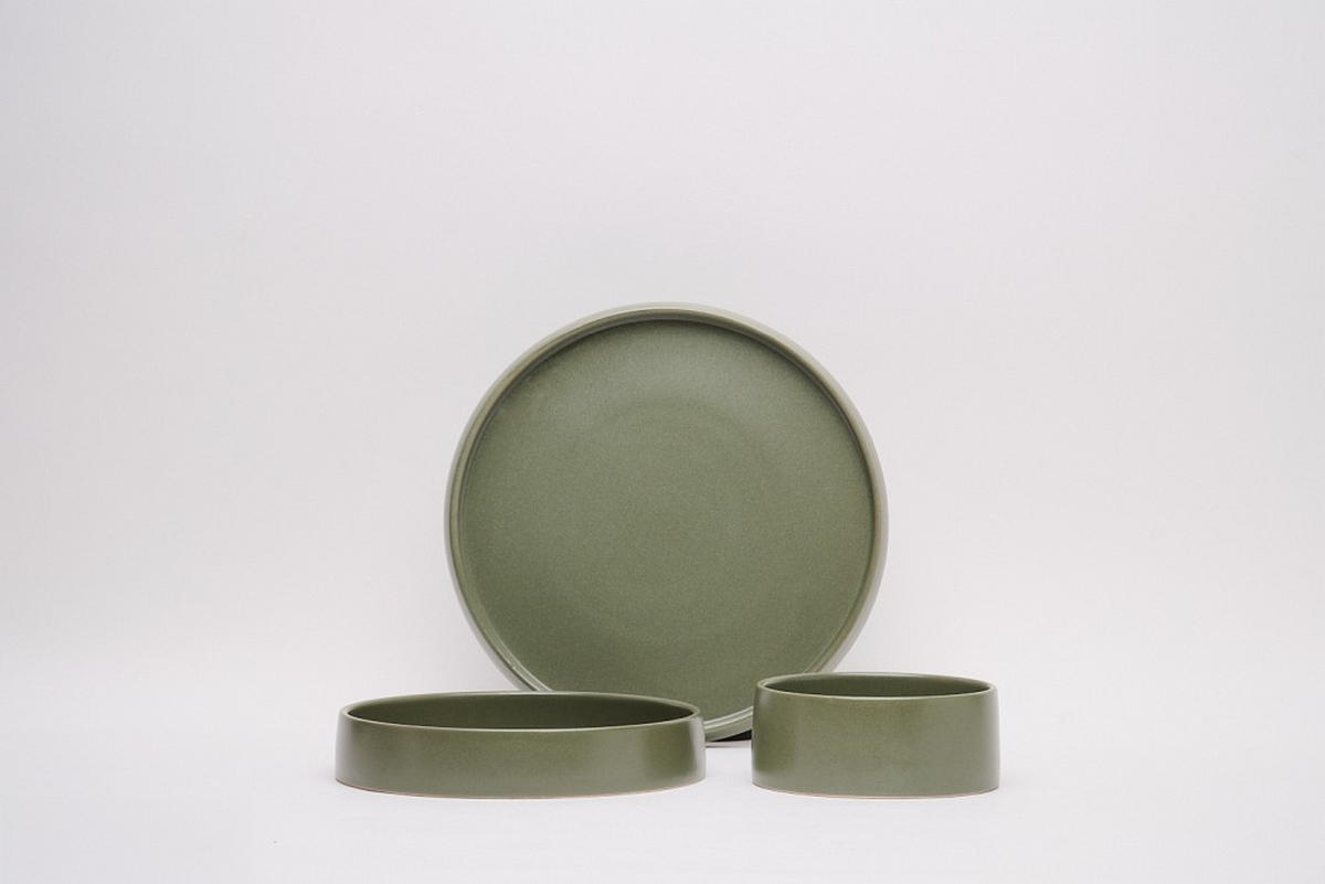 KOMPLETT SERVIS Kyoto 12 delar  - grön, Trend, keramik - Novel