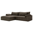 ECKSOFA  in Webstoff Braun  198/306 cm  - Schwarz/Braun, MODERN, Kunststoff/Textil (198/306cm) - Carryhome