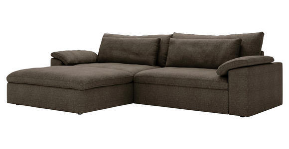 ECKSOFA  in Webstoff Braun  198/306 cm  - Schwarz/Braun, MODERN, Kunststoff/Textil (198/306cm) - Carryhome
