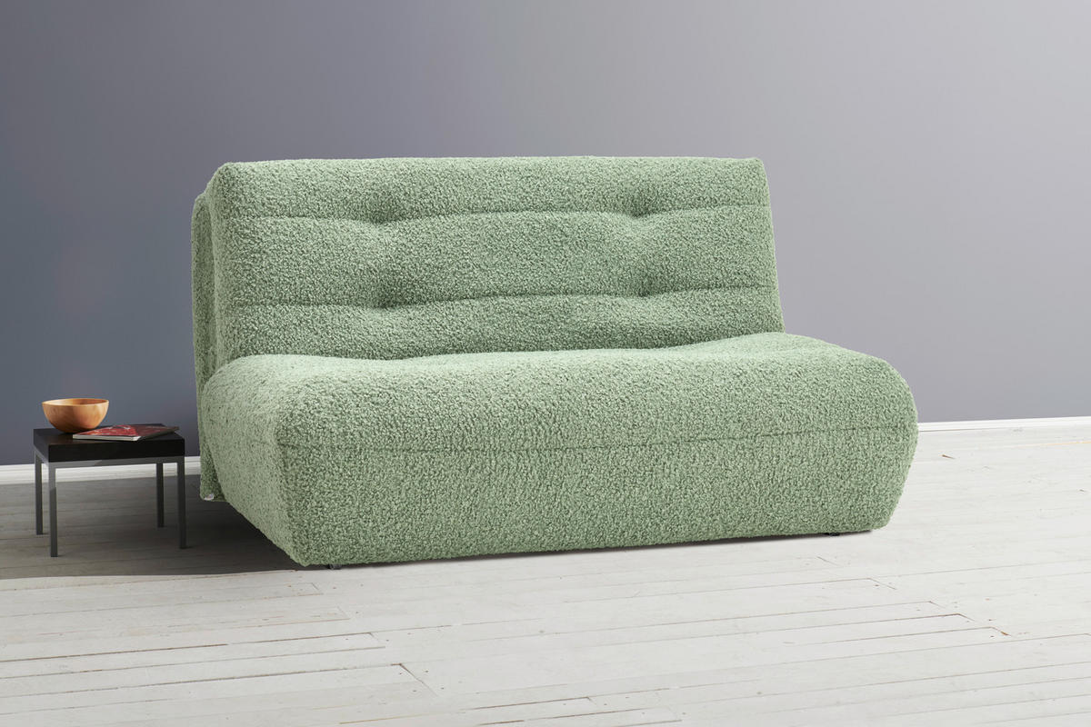 SCHLAFSOFA Teddystoff Grün  - Schwarz/Grün, KONVENTIONELL, Kunststoff/Textil (150/85/100cm) - Carryhome