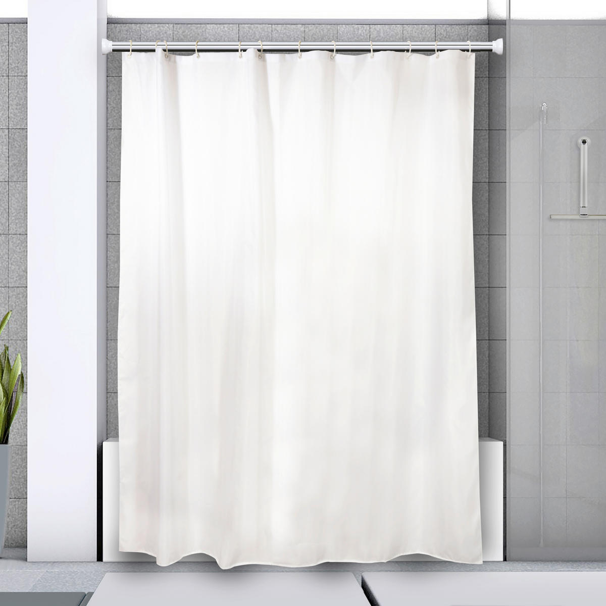 DUSCHVORHANGSTANGE KRETA 125-220 cm  - Chromfarben, Basics, Metall (125-220cm) - Spirella
